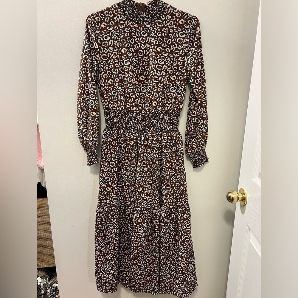 NWT Mauve Animal Print Midi Dress